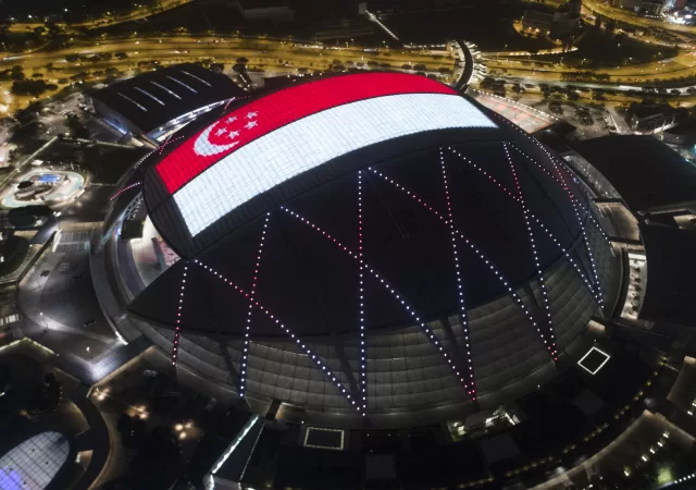 National Stadium Roof Light Up (Credit Singapore Sports Hub)