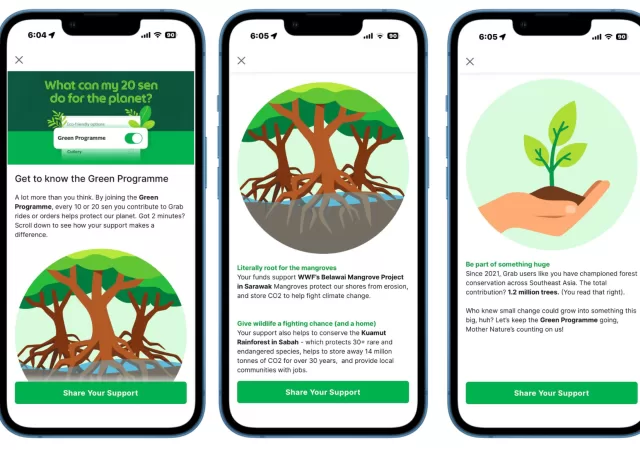 Photo 1 Grab Green Programme featured in the Grab App
