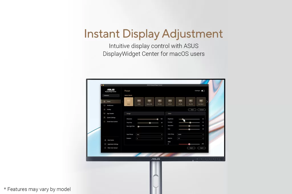ProArt ASUS DisplayWidget Center for Mac 1820 1213