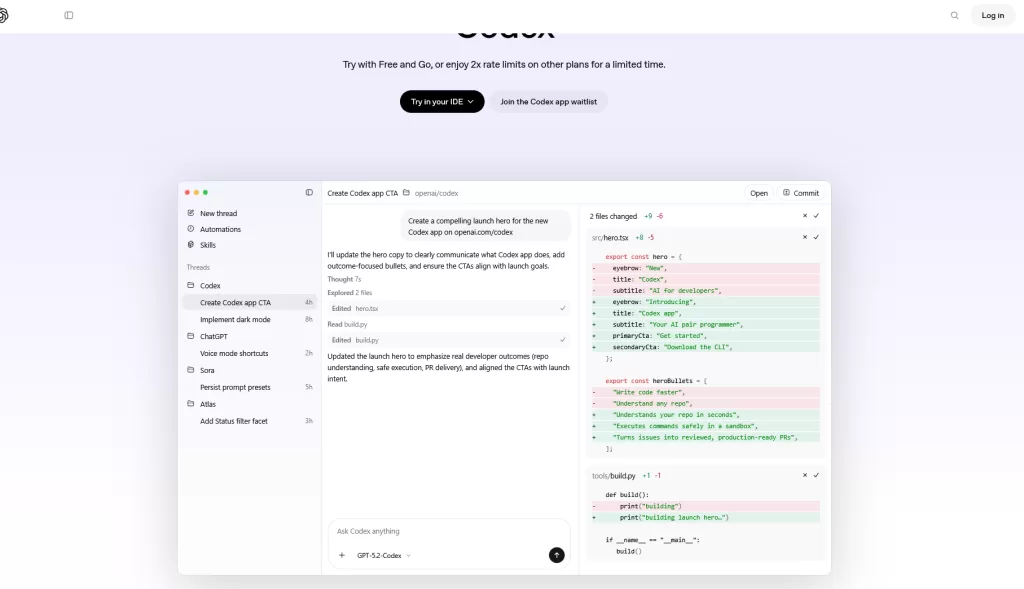 Screenshot 2026 02 04 at 01 11 54 Codex AI Coding Partner from OpenAI OpenAI