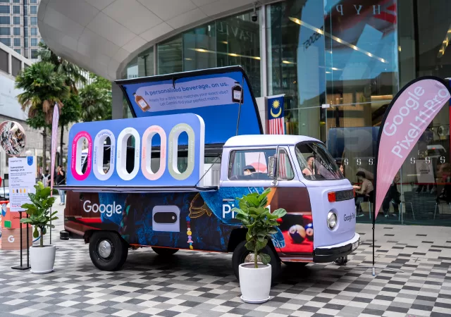 The Google Pixel 11 Kombi Van invites visitors to discover their travel personality with Gemini and receive a personalised beverage that matches their vibe.