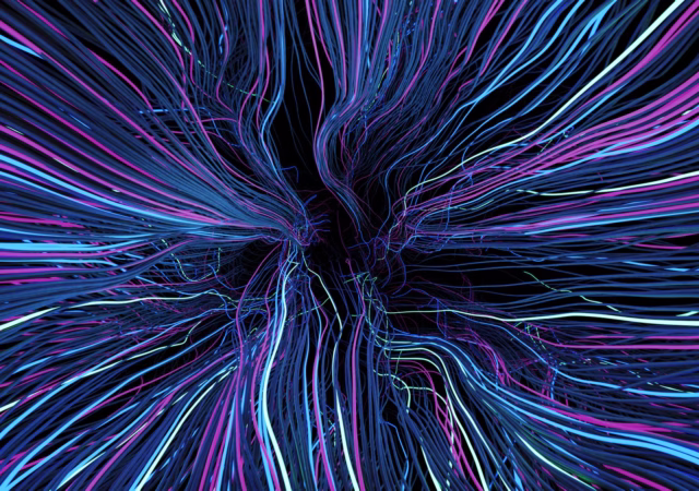 vibrant neon abstract light streaks background