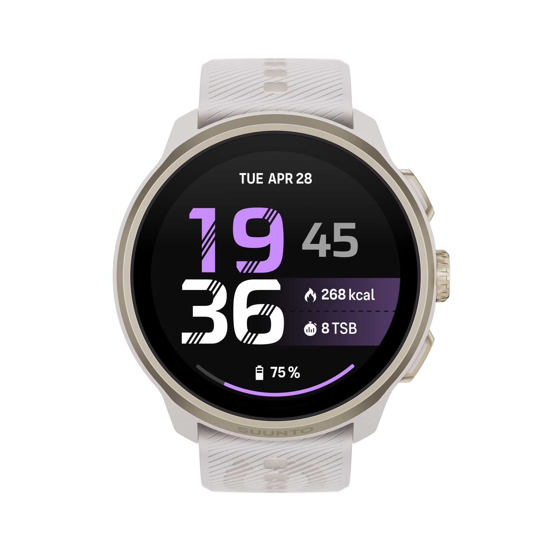 Suunto Run 2 Feather Gold ATH 6 Front view Main watchface Feather Gold