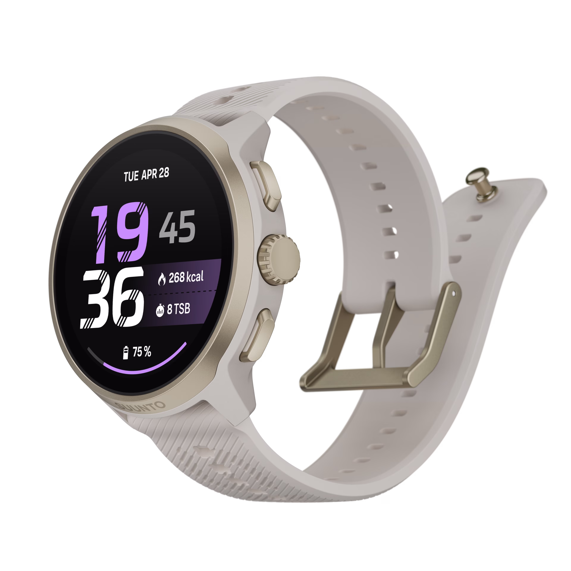 Suunto Run 2 Feather Gold ATH 6 Perspective quarter right B Main watchface Feather Gold
