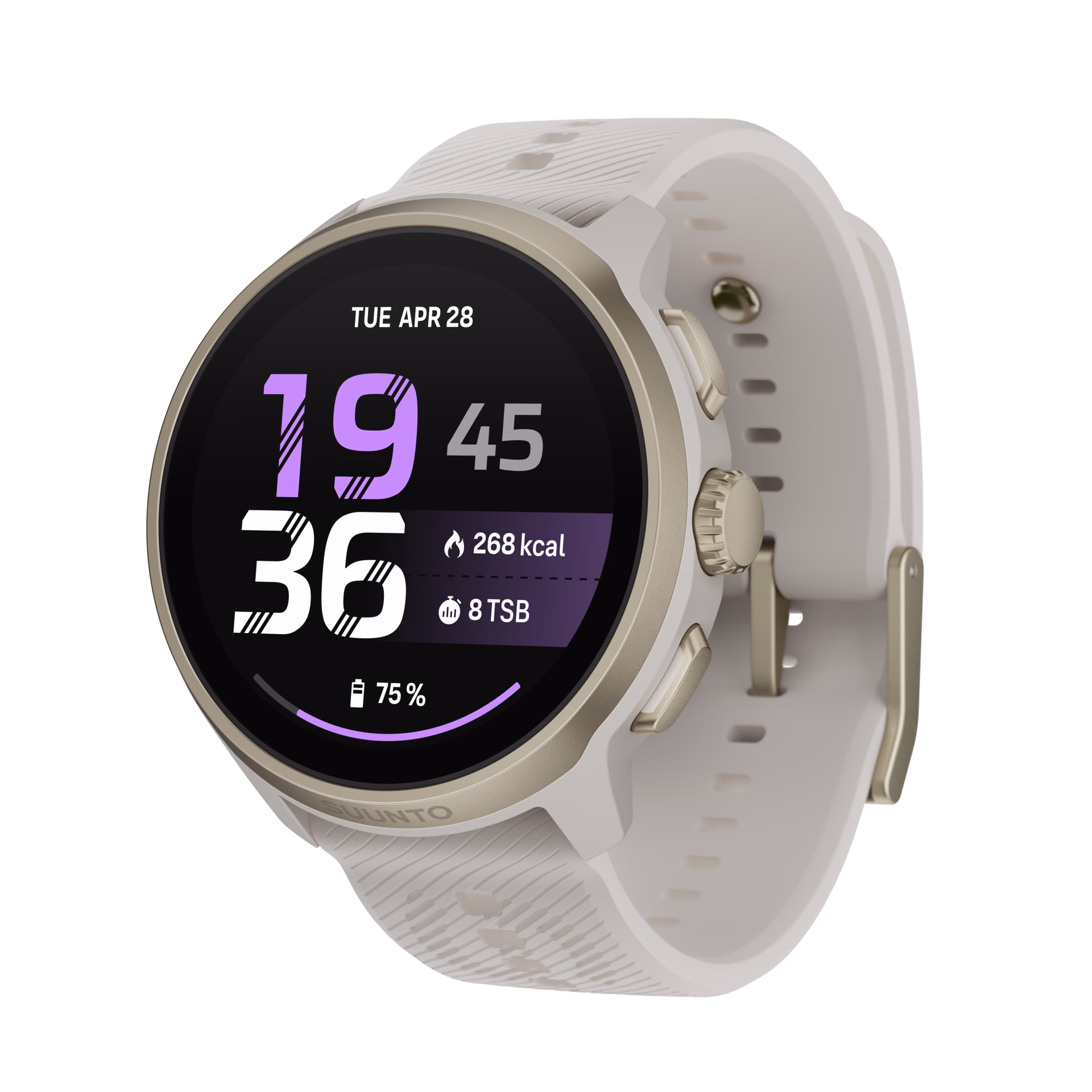 Suunto Run 2 Feather Gold ATH 6 Perspective quarter right Main watchface Feather Gold